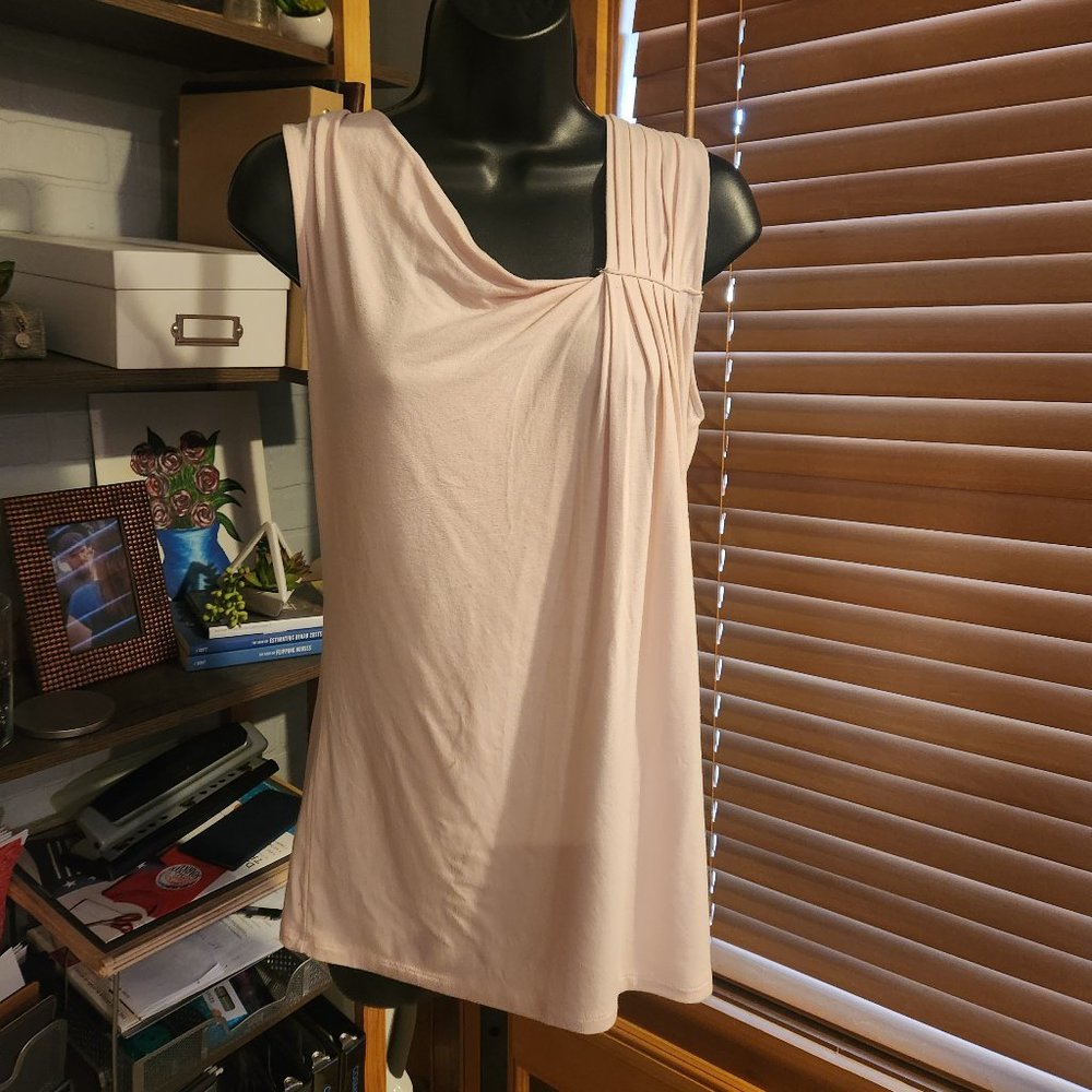 .Draped and Pleated Sleeveless Blouse from Dana Buchman